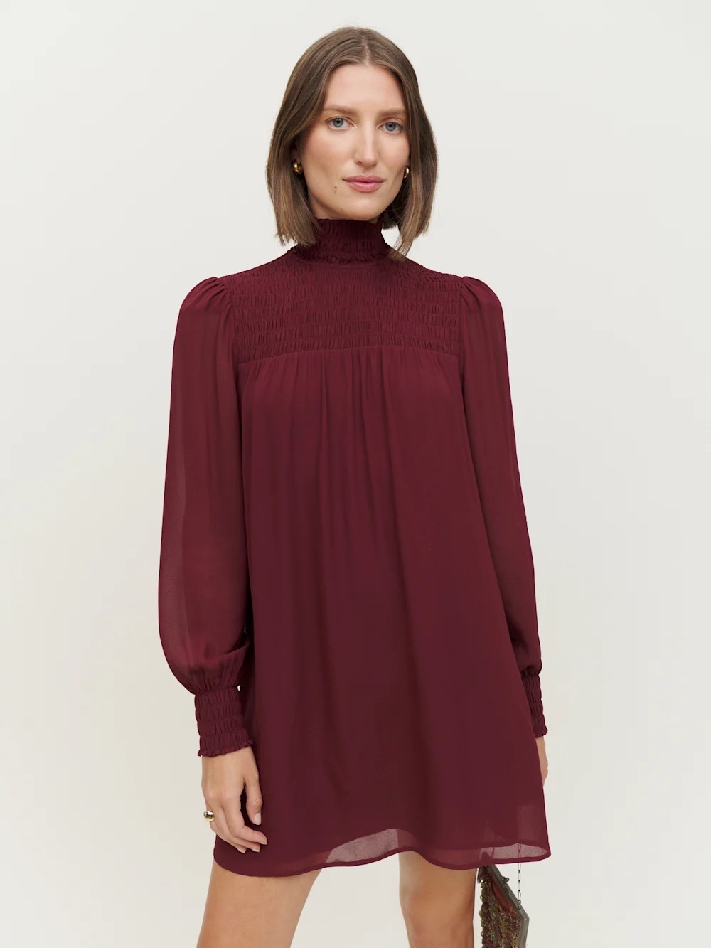 NWT Reformation Brandi Mock Neck Mini Dress Petite Size